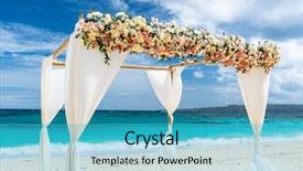 Presentation with beach wedding - PPT layouts featuring puka beach at boracay background and a teal colored foreground