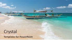  Presentation with boracay beach - PPT theme enhanced with puka beach in tropical boracay background and a lemonade colored foreground