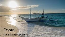  Presentation with philippines culture - Beautiful presentation theme featuring puka beach with traditional philippines backdrop and a mint green colored foreground