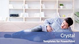  Presentation with facial pain medical man - Colorful slides enhanced with puke - man suffering from pain backdrop and a  colored foreground