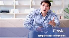  Presentation with facial pain medical man - Beautiful slides featuring puke - man suffering from pain backdrop and a ocean colored foreground