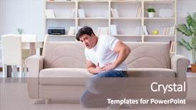  Presentation with vomiting - Theme with puke - man suffering from sick stomach background and a  colored foreground