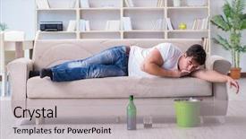  Presentation with vomiting - Cool new PPT layouts with puke - man suffering from sick stomach backdrop and a light gray colored foreground