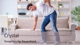  Presentation with vomiting - PPT theme having puke - man suffering from sick stomach background and a light gray colored foreground