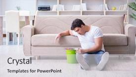  Presentation with vomiting - Theme enhanced with puke - man suffering from sick stomach background and a light gray colored foreground