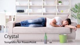  Presentation with vomiting - PPT theme having puke - man suffering from sick stomach background and a  colored foreground