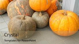  Presentation with pumpkin seeds as pumpkin - Cool new slide set with puke - pumpkin background backdrop and a  colored foreground
