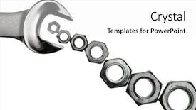  Presentation with nuts - Theme consisting of puke - wrench with hex nuts background and a  colored foreground