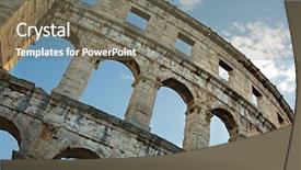  Presentation with roman theatre - Colorful theme enhanced with pula arena ancient roman amphithetre backdrop and a violet colored foreground