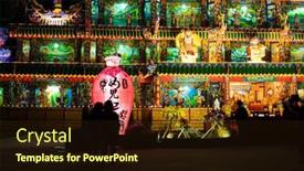  Presentation with dedication - Presentation design with puli-township-taiwan-december-02 background and a wine colored foreground