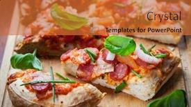  Presentation with herbs - Presentation having pull-aparat-pizza-breadwith-herbs background and a red colored foreground