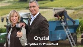  Presentation with wife - Colorful PPT layouts enhanced with pull trailer - farmer and wife in front backdrop and a  colored foreground