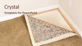  Presentation with house roof and roofing business - Cool new PPT layouts with pulled back carpet and padding backdrop and a lemonade colored foreground