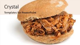 Presentation with sauce - Presentation design having pulled pork with barbeque sauce background and a yellow colored foreground