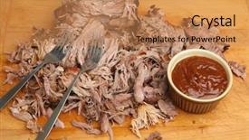  Presentation with bbq - Amazing PPT layouts having pulled pork with bbq sauce backdrop and a coral colored foreground
