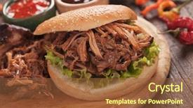  Presentation with american revolution declaration of independence - Amazing PPT theme having pulling - american pulled pork burger sandwich backdrop and a tawny brown colored foreground