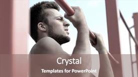  Presentation with lifestyle - Presentation theme with pulling - fitness sport exercising training background and a gray colored foreground