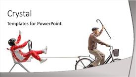  Presentation with car racing - Colorful slide deck enhanced with pulling a shopping car backdrop and a white colored foreground