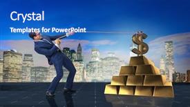  Presentation with gold dollar sign - Presentation enhanced with pulling dollar and gold bullion background and a  colored foreground