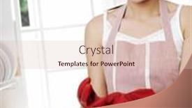  Presentation with rubber gloves - Amazing slides having pulling-out-her-rubber-gloves backdrop and a lemonade colored foreground