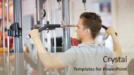  Presentation with weight - Amazing presentation design having pulling stick with weight behind backdrop and a  colored foreground