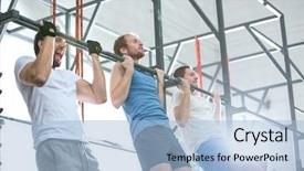  Presentation with women - Theme with pulling together - portrait of confident men background and a light blue colored foreground