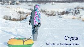  Presentation with winter - Presentation having pulling tubing for winter slide background and a  colored foreground