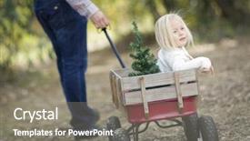  Presentation with baby tree - Amazing slide set having pulls baby girl in wagon backdrop and a gray colored foreground