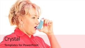  Presentation with asthma - Colorful slide deck enhanced with legs of a young girl on sea and sandy beach backdrop and a light gray colored foreground.