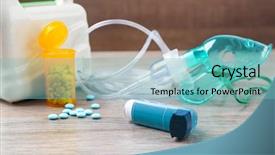  Presentation with pulmonary - Cool new theme with pulmonary - asthma inhaler pills and nebuliser backdrop and a seafoam green colored foreground