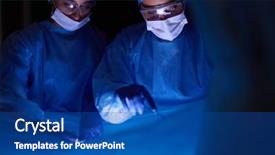  Presentation with surgery - Slide deck having pulmonary - cropped picture of scalpel taken background and a ocean colored foreground