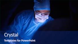  Presentation with pulmonary - Slide set consisting of pulmonary - doctor performing surgery background and a navy blue colored foreground