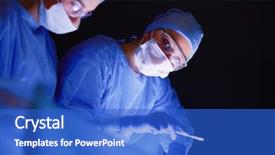  Presentation with doctor stetoscope and dark - Cool new PPT theme with pulmonary - doctors team in surgery backdrop and a  colored foreground