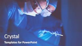  Presentation with surgery - Beautiful slide deck featuring pulmonary - doctors team in surgery backdrop and a  colored foreground