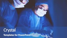  Presentation with doctor stetoscope and dark - Slide deck enhanced with pulmonary - doctors team in surgery background and a ocean colored foreground