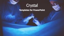  Presentation with doctor stetoscope and dark - Slide set featuring pulmonary - doctors team in surgery background and a dark gray colored foreground