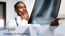  Presentation with pulmonary - Cool new presentation theme with pulmonary - portrait of a doctor looking backdrop and a light blue colored foreground