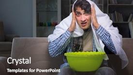  Presentation with night - Slide deck featuring pulmonary - sick man doing inhalation background and a dark gray colored foreground