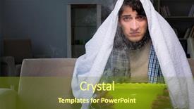  Presentation with pulmonary - Amazing slide deck having pulmonary - sick man doing inhalation backdrop and a tawny brown colored foreground