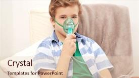  Presentation with pulmonary - Amazing presentation design having pulmonary - young boy using nebulizer backdrop and a lemonade colored foreground