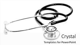  Presentation with pulmonary - PPT theme consisting of pulmonary heart - medical stethoscope on a white background and a white colored foreground