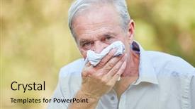  Presentation with tissue - Beautiful presentation featuring pulmones - senior man with hay fever backdrop and a lemonade colored foreground