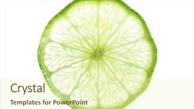  Presentation with citrus - Beautiful presentation theme featuring pulp - slice of delicious citrus fruit backdrop and a soft green colored foreground