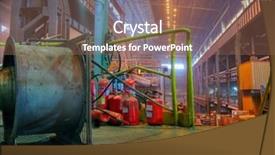  Presentation with pulp paper industry - Theme consisting of pulp paper industry - factory background and a coral colored foreground