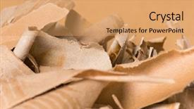  Presentation with pulp paper industry - Slide set having pulp paper industry - piece of corrugated cardboard torn background and a coral colored foreground