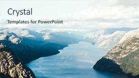  Presentation with sunrise - Theme with colourful sunrise on preikestolen pulpit background and a sky blue colored foreground