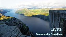  Presentation with sunrise - Colorful PPT layouts enhanced with colourful sunrise on preikestolen pulpit backdrop and a ocean colored foreground