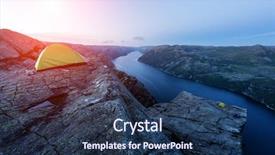  Presentation with sunrise - Presentation theme having colourful sunrise on preikestolen pulpit background and a  colored foreground