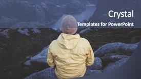  Presentation with misty - PPT layouts having misty morning on preikestolen pulpit background and a ocean colored foreground
