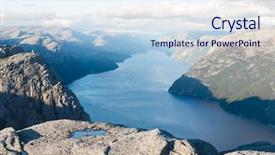  Presentation with misty - Slide set featuring misty morning on preikestolen pulpit background and a sky blue colored foreground